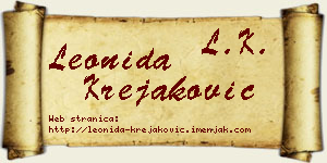 Leonida Krejaković vizit kartica